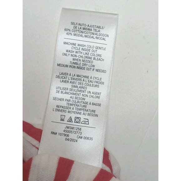 JOE'S Jeans Womens M Top Red Striped Sleeveless Bubble Hem Padded Shoulders $98 - Picture 10 of 16